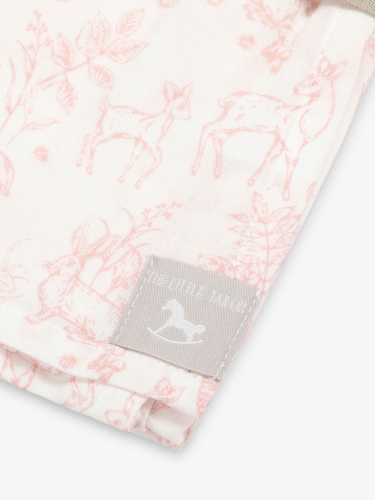 The Little Tailor Pink Muslin 100% Cotton Baby Blanket - Image 2 of 3