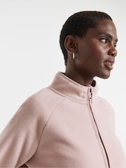 JD Williams Pink Fleece Longline Zip Through Jacket - Image 4 of 4