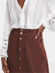 JD Williams Elasticated Waist Button Through Midi Skirt - Bild 4 von 4
