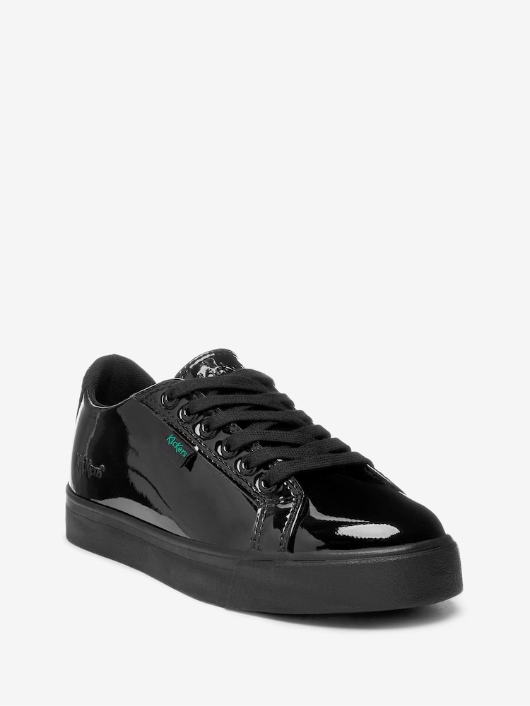 Kickers Black Junior Tovni Lacer Patent Leather Shoes - Image 2 of 5