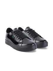 Kickers Black Junior Tovni Lacer Patent Leather Shoes - Image 3 of 5