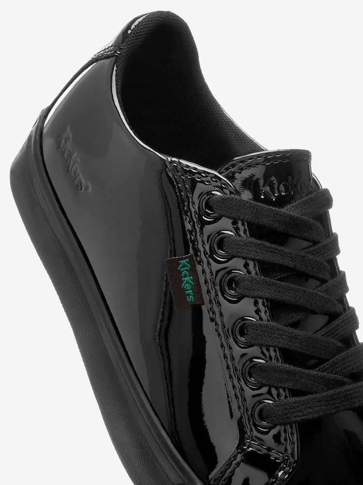 Kickers Black Junior Tovni Lacer Patent Leather Shoes - Image 5 of 5