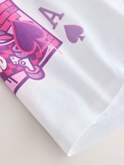 White Ace Card Relaxed Fit Short Sleeve Graphic T-Shirt (3-16yrs) - Image 3 of 3