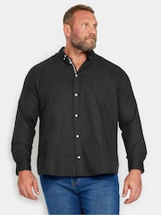 BadRhino Big & Tall Black 100% Cotton Poplin Long Sleeve Shirt - Image 1 of 3