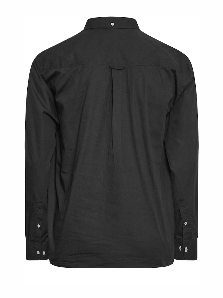 BadRhino Big & Tall Black 100% Cotton Poplin Long Sleeve Shirt - Image 2 of 3