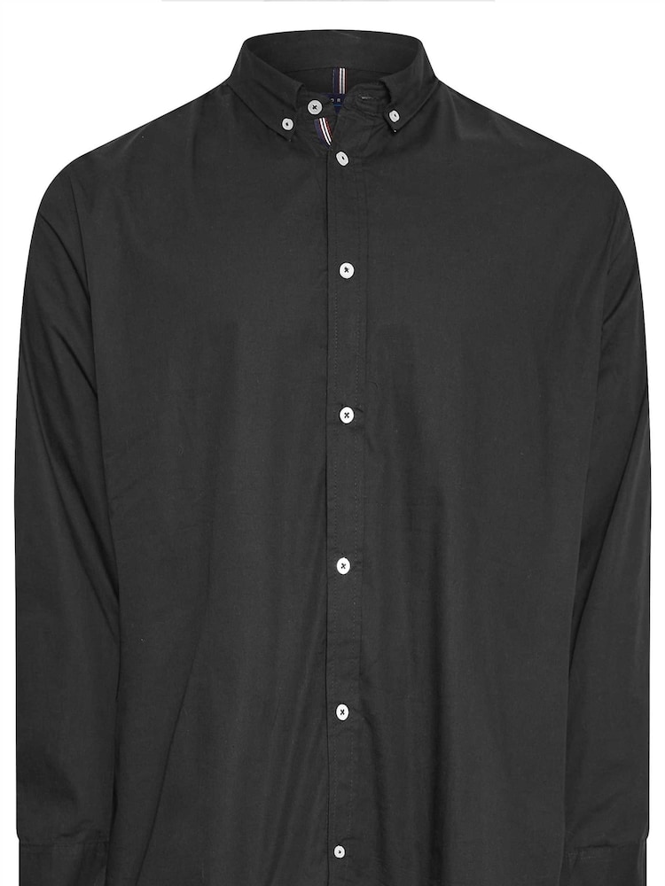 BadRhino Big & Tall Black 100% Cotton Poplin Long Sleeve Shirt - Image 3 of 3