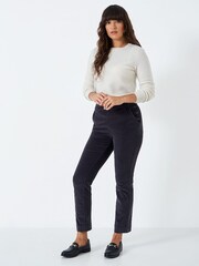 Crew Clothing Company Red Textured Cotton Regular Formal Trousers - Image 3 of 4