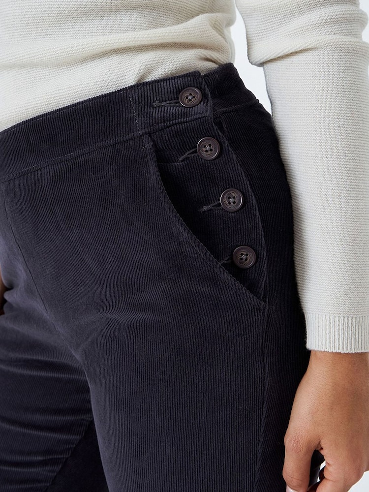 Crew Clothing Company Red Textured Cotton Regular Formal Trousers - Image 4 of 4