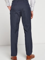 Navy Blue Tailored Wool Mix Textured Suit: Trousers - Image 2 of 8