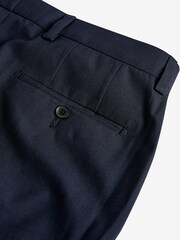 Navy Blue Tailored Wool Mix Textured Suit: Trousers - Image 7 of 8