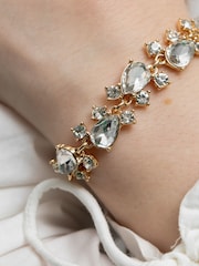 Mood Silver Tone Crystal Mixed Stone Toggle Bracelet - Image 1 of 1