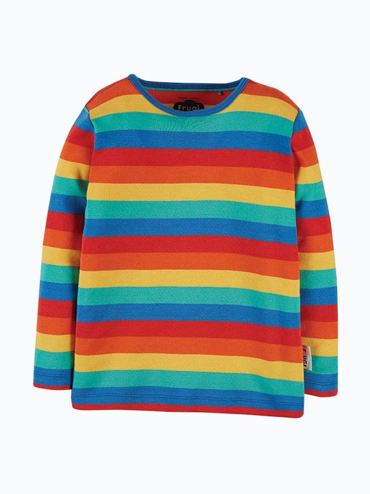 Frugi Rainbow Organic Cotton Long Sleeve Rainbow Top - Image 2 of 3