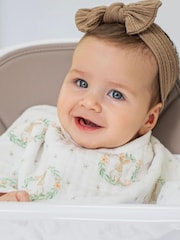 aden + anais Pink Baby Essentials Bunnies 100% Cotton Muslin Burpy Bib - Image 1 of 5