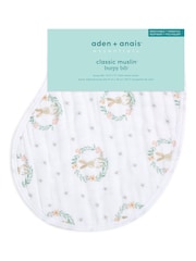 aden + anais Pink Baby Essentials Bunnies 100% Cotton Muslin Burpy Bib - Image 5 of 5