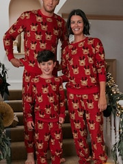 Red Reindeer Matching Family Womens Cosy Pyjamas - Image 2 of 8