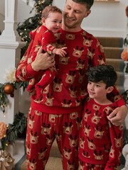 Red Reindeer Matching Family Womens Cosy Pyjamas - Image 3 of 8
