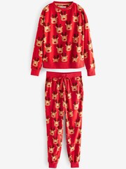 Red Reindeer Matching Family Womens Cosy Pyjamas - Image 5 of 8