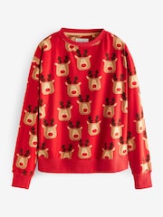 Red Reindeer Matching Family Womens Cosy Pyjamas - Image 6 of 8