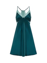 Verde - Pour Moi Dusk Satin Lace Chemise - Imaginea 3 din 4