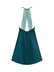 Verde - Pour Moi Dusk Satin Lace Chemise - Imaginea 4 din 4