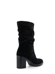 Dune London Black Prominent Ruched Heeled Ankle Boots - Image 4 of 7