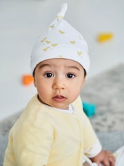 Amarillo con pato - Gorro de algodón con estampado para bebé de Jojo Maman Bébé - Imagen 1 de 3