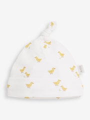Amarillo con pato - Gorro de algodón con estampado para bebé de Jojo Maman Bébé - Imagen 2 de 3