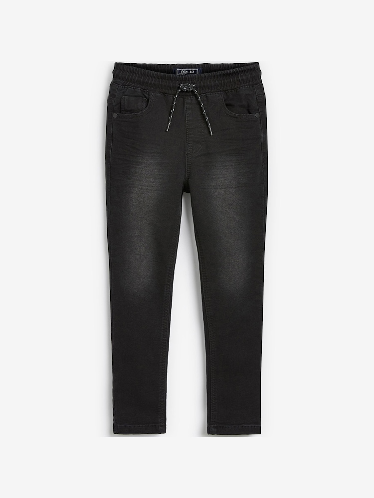 Black Skinny Fit Stretch Elasticated Waist Jeans (3-16yrs) - Image 1 of 3