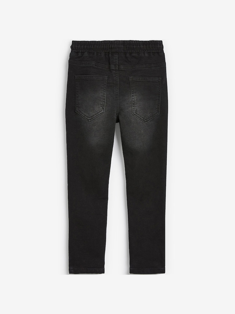 Black Skinny Fit Stretch Elasticated Waist Jeans (3-16yrs) - Image 2 of 3