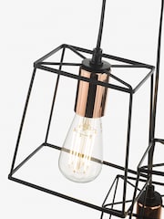 Dar Lighting Black Tower 3 Light Ceiling Light Pendant - Image 2 of 4