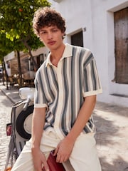 Green/Ecru White Relaxed Crochet Button Through 100% Cotton Shirt - Image 6 of 6