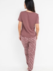 Pour Moi Brown Cotton Jersey Short Sleeve Pyjamas Set - Image 3 of 4