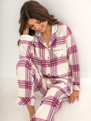 Pour Moi Pink Cosy Check Brushed Cotton Pyjamas Gift Set - Image 3 of 4