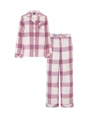 Pour Moi Pink Cosy Check Brushed Cotton Pyjamas Gift Set - Image 4 of 4