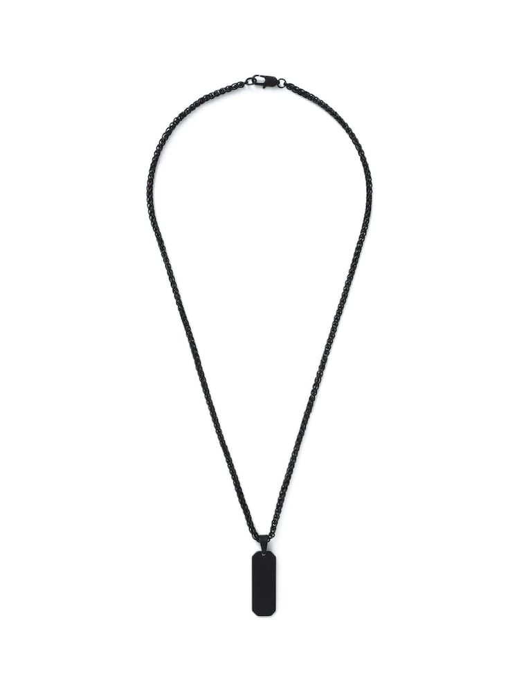 Long Tag Pendant Black Necklace - Image 1 of 2