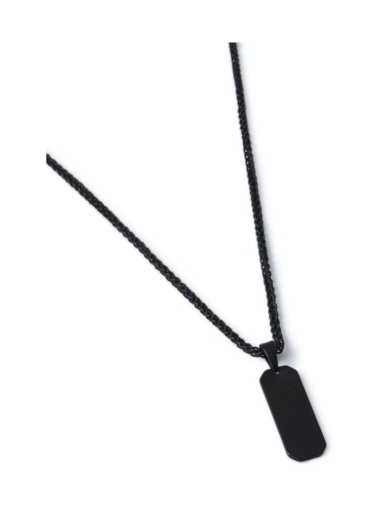 Long Tag Pendant Black Necklace - Image 2 of 2