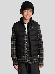 Lyle & Scott Black Boys Padded Gilet - Image 1 of 6