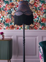 Clarke and Clarke Black/Navy Leopardo Floor Lamp - Image 1 of 3