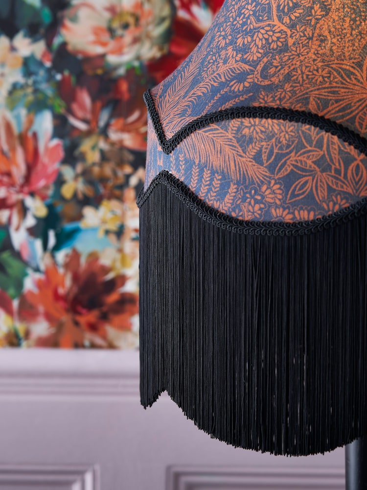 Clarke and Clarke Black/Navy Leopardo Floor Lamp - Image 2 of 3