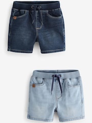 Beljeno/temno pranje - Jersey denim Pull On Shorts 2 komplet (3m-7let) - Slika 1 iz 5