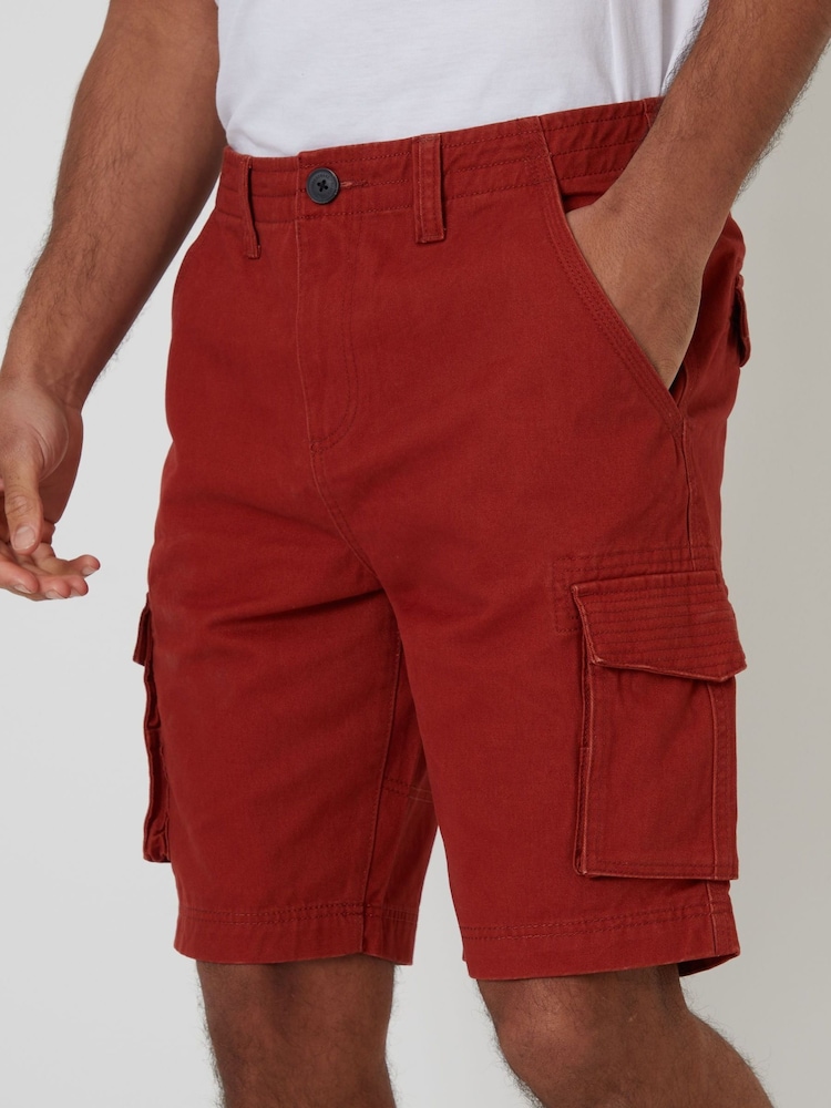 Threadbare Orange Cargo Shorts - Image 1 of 4 Threadbare Orange Cargo Shorts - Image 1 of 4