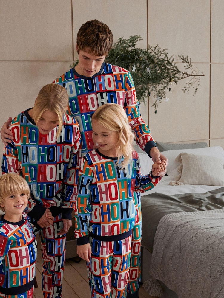 Navy Blue HoHoHo Matching Family Womens Cosy Pyjamas - Image 2 of 8