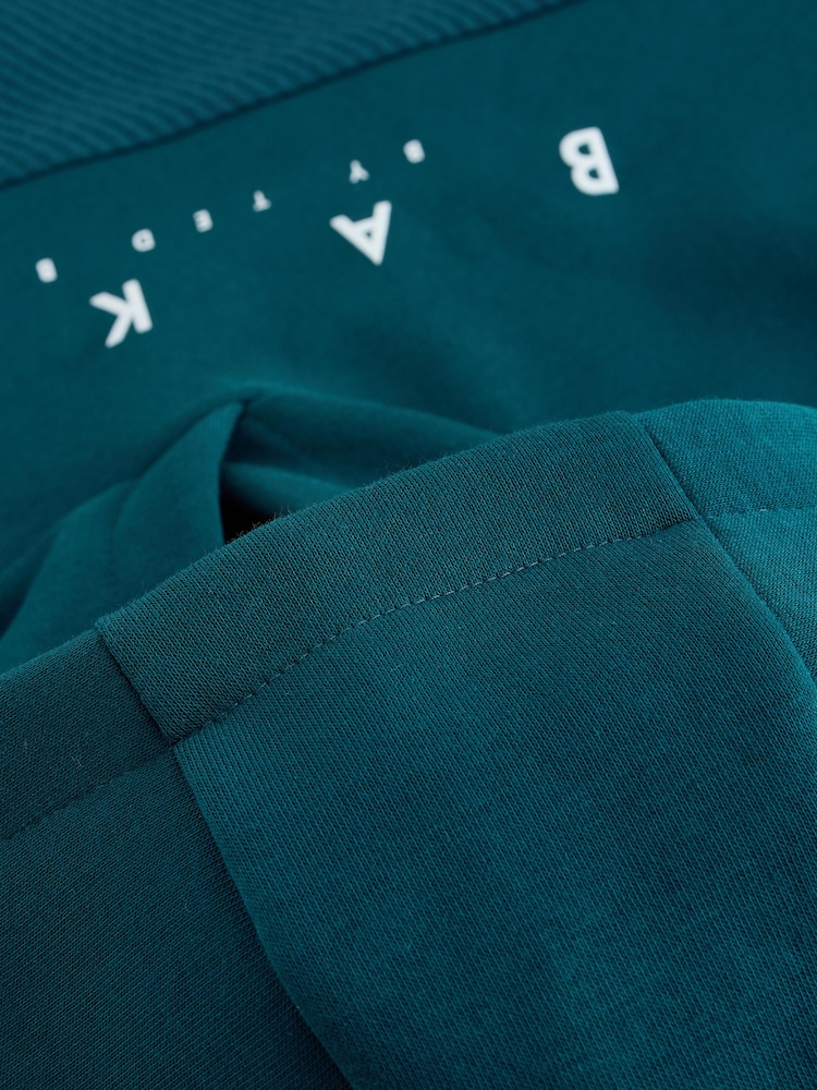 Baker by Ted Baker Teal Blue Oversized Textured Hoodie - Image 11 of 11 Baker by Ted Baker Teal Blue Oversized Textured Hoodie - Image 11 of 11