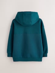 Baker by Ted Baker Teal Blue Oversized Textured Hoodie - Image 6 of 11