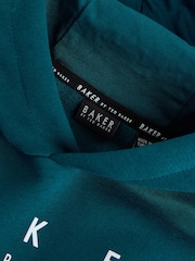 Baker by Ted Baker Teal Blue Oversized Textured Hoodie - Image 9 of 11
