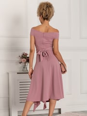 Jolie Moi Desiree Ausgestelltes Kleid mit Rüschen, Mauve - Bild 2 von 5