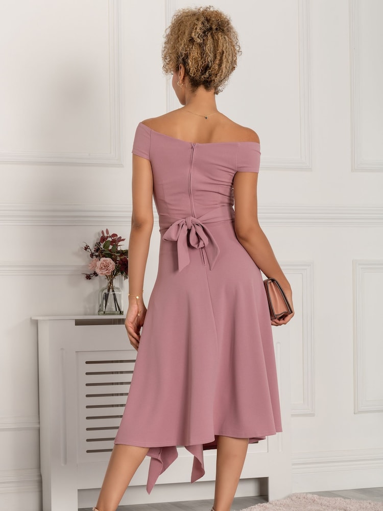 Jolie Moi Desiree Ausgestelltes Kleid mit Rüschen, Mauve - Bild 2 von 5