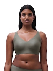 Chantelle Clay Green Soft Stretch Power Plunge Non Wired Support Bra - Image 1 of 4