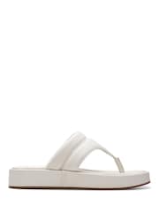 Clarks White Leather Alda Walk Sandals - Image 1 of 6