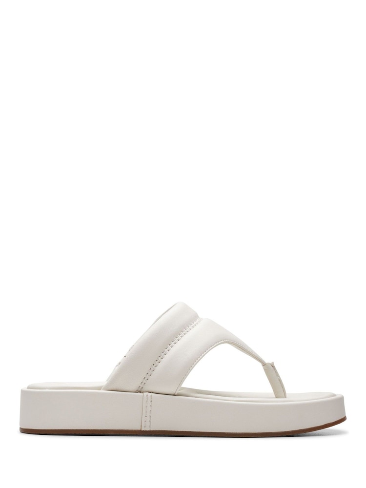 Clarks White Leather Alda Walk Sandals - Image 1 of 6